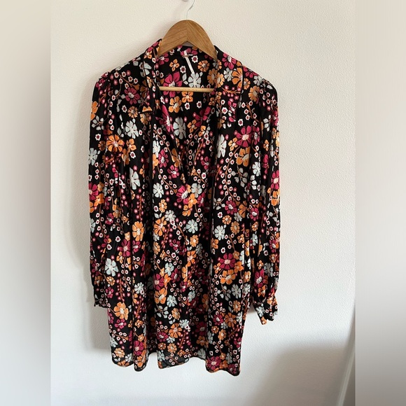 Free People Daisy Jane Long Sleeve Mini Dress size M - Picture 2 of 6